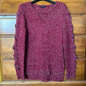 Rock & Republic Burgundy and White Sweater size Small